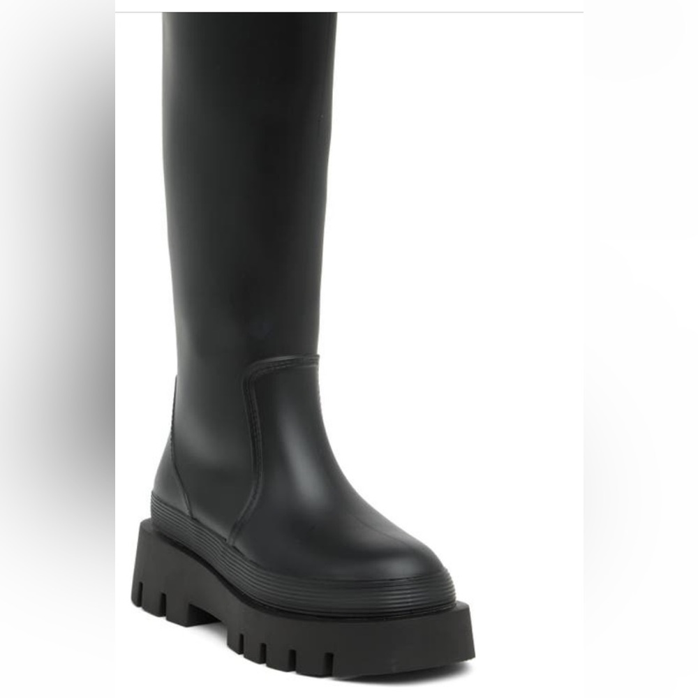 Jeffery Campbell ladies IIAY black rain boots size 10